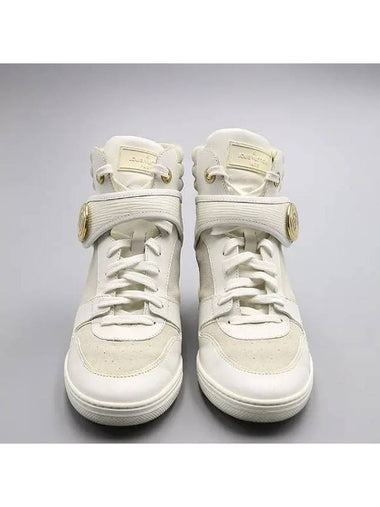 White color gold logo high top sneakers 260MM - LOUIS VUITTON - BALAAN 1