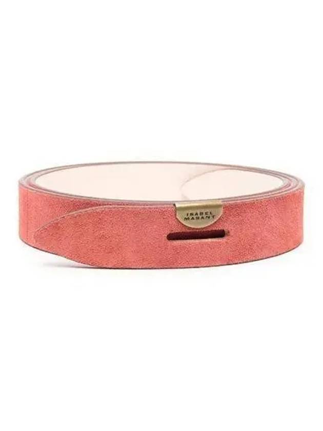 Isabel Marant Women s Regular Suede Leather Belt Light Pink Green CE011CFA A1B50A - ISABEL MARANT - BALAAN 1