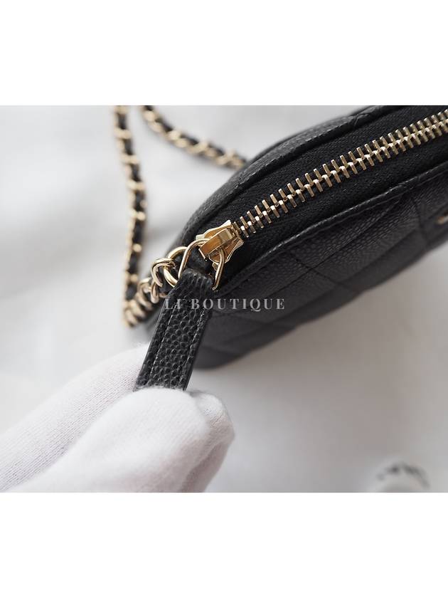 Classic Caviar Half Moon Mini Chain Bag Cross Shoulder AP4000 - CHANEL - BALAAN 9