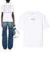 Arrow Embroidered Cotton Short Sleeve T-Shirt White - OFF WHITE - BALAAN 2