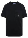 Logo Short Sleeve T-Shirt Black - STONE ISLAND - BALAAN 2