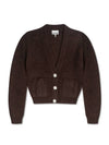 Women's Soft Wool Cardigan Brown - GANNI - BALAAN 1