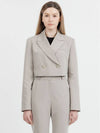 Colin Office Setup Double Button Peak Lapel Crop Short Jacket Grey Beige - RAMUSTUDIO - BALAAN 3