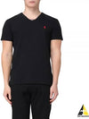 Men's Red Pony V-neck Short Sleeve T-Shirt Black - POLO RALPH LAUREN - BALAAN 2