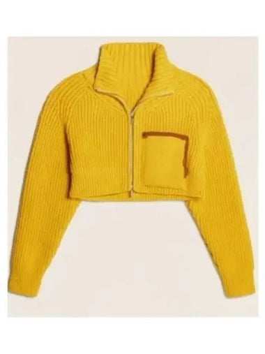 Jacquemus Le Arco Coat Zip up Knit Cardigan Yellow 231KN1432243250SS23 - JACQUEMUS - BALAAN 1