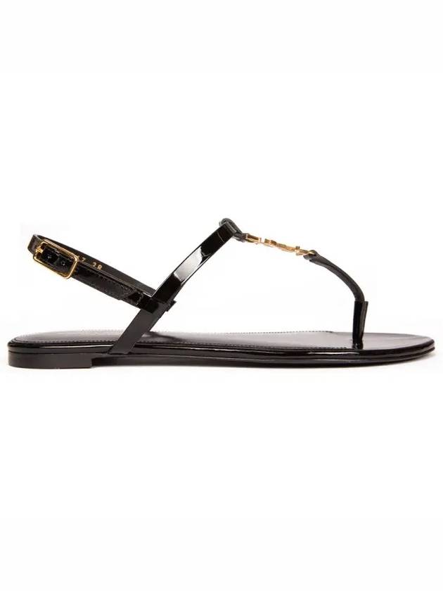 Women's Monogram Cassandra Sandals Black - SAINT LAURENT - BALAAN 3