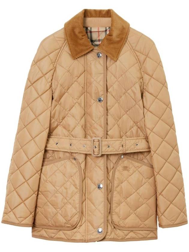 Diamond Quilted Nylon Jacket Beige - BURBERRY - BALAAN 1