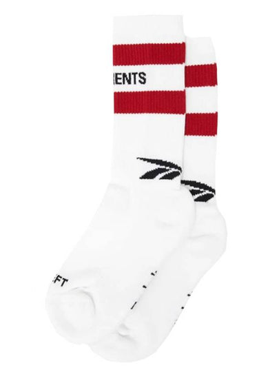 Logo Stripe High Top Socks White - VETEMENTS - BALAAN 2