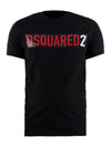 Logo Print Crew Neck Short Sleeve T-shirt Black - DSQUARED2 - BALAAN 2