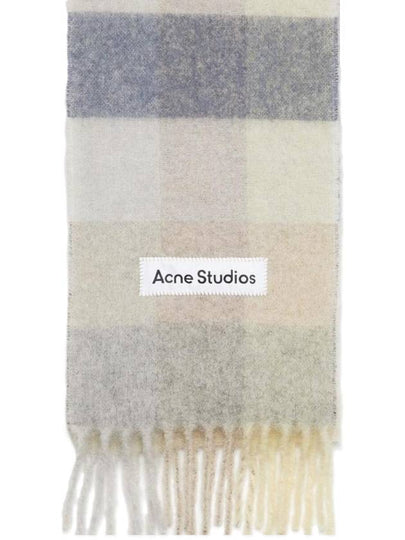 Check Mohair Muffler Vanilla Beige Lavender - ACNE STUDIOS - BALAAN 2