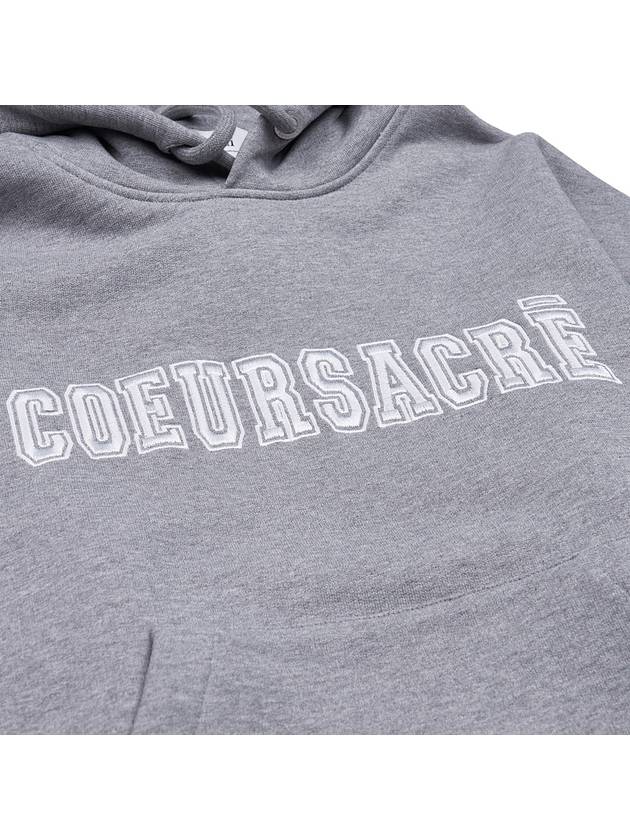 Coeur Sacre Embroidered Lettering Logo Hoodie Grey - AMI - BALAAN 6