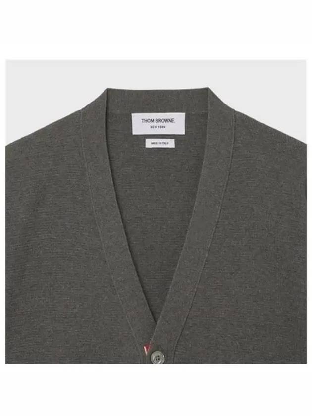 Milano Stitch 4-Bar Cardigan Medium Grey - THOM BROWNE - BALAAN 5