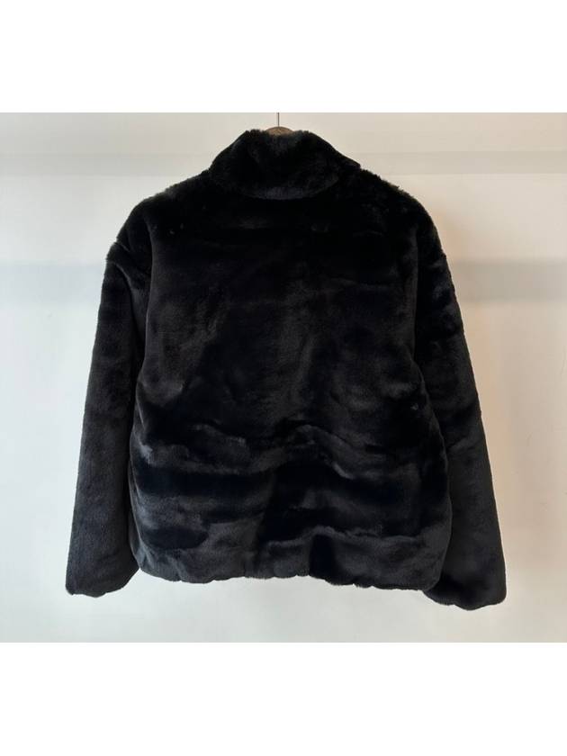 NSW Faux Fur Jacket Black - NIKE - BALAAN 8