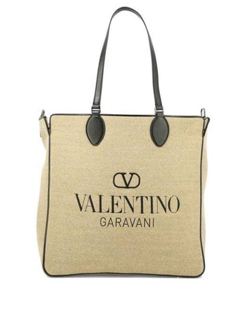 Logo Tote Bag Beige - VALENTINO - BALAAN 1