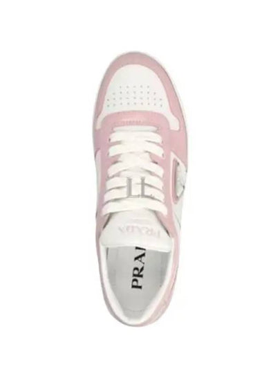 Downtown Perforated Leather Low Top Sneakers Pink - PRADA - BALAAN 2