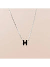 Mini Pop H Pendant Necklace Palladium Noir Silver - HERMES - BALAAN 2