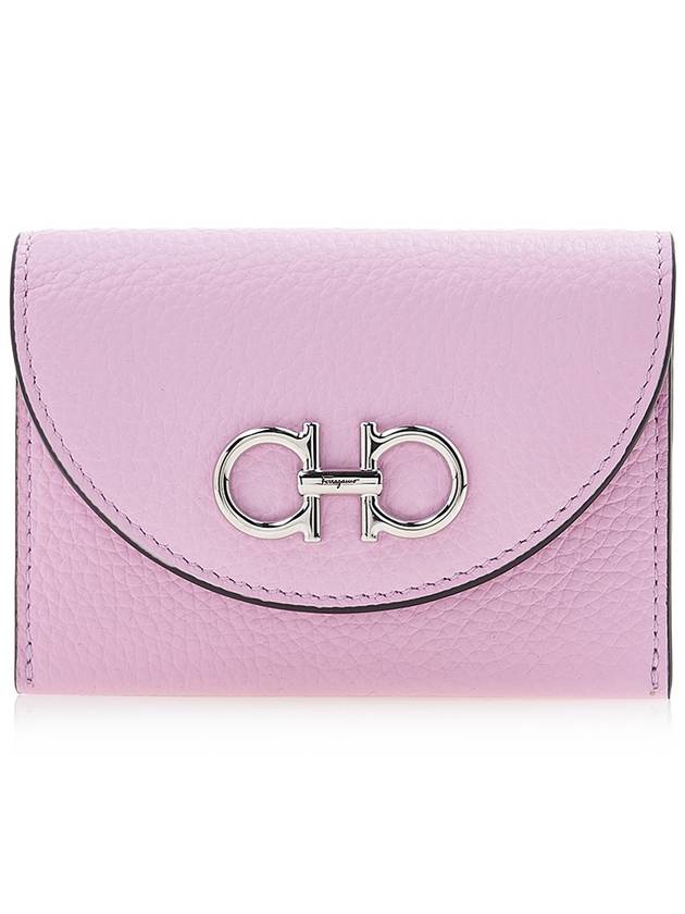 Ferragamo Women's Gancini Flap Card Wallet 22 0332 BUBBLE GUM 0763004 - SALVATORE FERRAGAMO - BALAAN 1