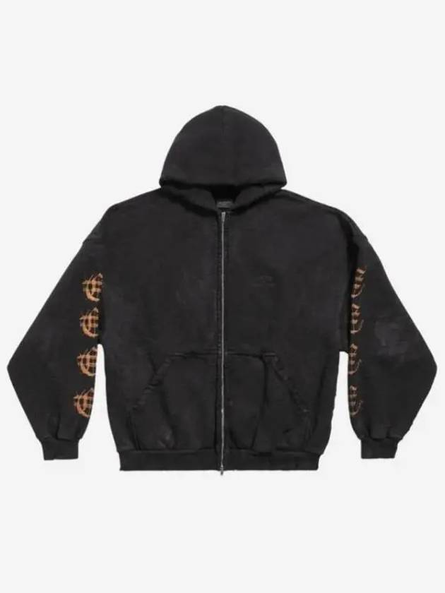 Heavy Metal Oversized Zip-Up Hoodie Black - BALENCIAGA - BALAAN 2