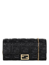 Baguette Continental Chain Leather Long Wallet Black - FENDI - BALAAN 2