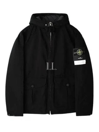 Logo David TC Down Hooded Jacket Black - STONE ISLAND - BALAAN 2