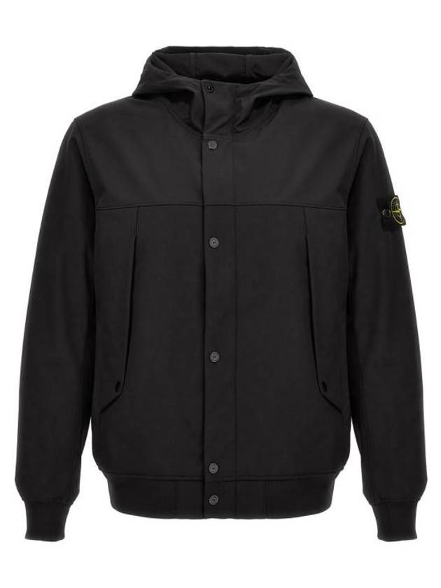 Light Soft Shell R E Dye Technology In Recycled Polyester Hooded Jacket Black - STONE ISLAND - BALAAN 2