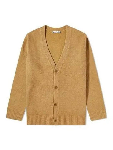 Cardigan Wool Cotton Blend V neck Brown Navy - ACNE STUDIOS - BALAAN 1