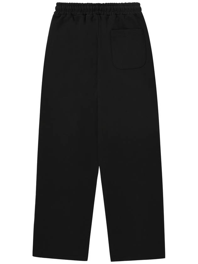 Leather Patch Cotton Track Pants Black - SSINANDLEE - BALAAN 3