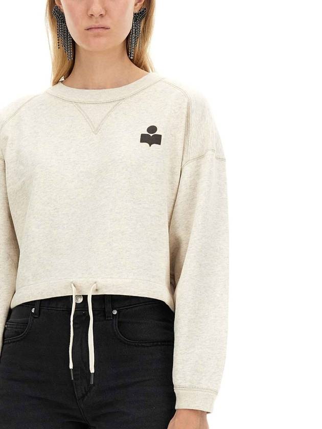 Margo Logo Crop Sweatshirt Ecru - ISABEL MARANT ETOILE - BALAAN 5