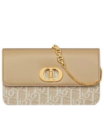 Miss Caro Chain Oblique Jacquard Pouch Bag Natural - DIOR - BALAAN 1