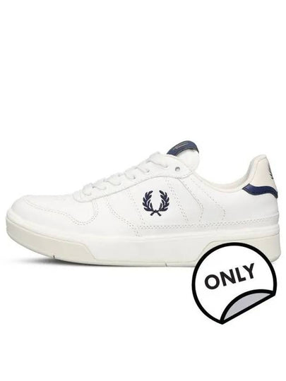 Embroidered Logo Leather Low-Top Sneakers White - FRED PERRY - BALAAN 2