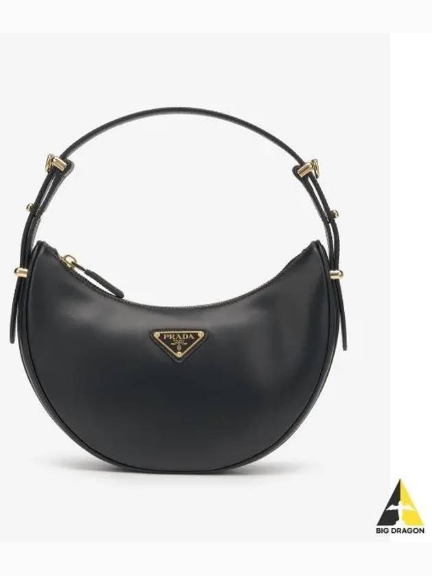 Arque Leather Shoulder Bag Black - PRADA - BALAAN 2