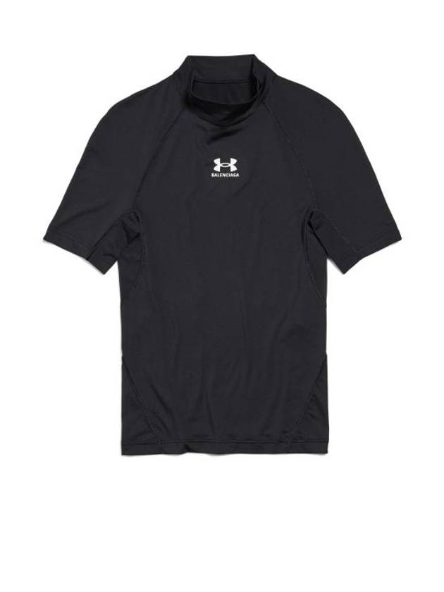 Logo Mock Neck Short Sleeve T-Shirt Black - BALENCIAGA - BALAAN 1