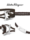 Gancini Leather Bracelet Silver Brown - SALVATORE FERRAGAMO - BALAAN 4