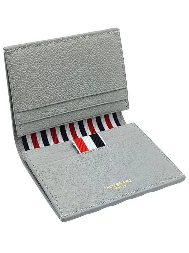 4 Bar Applique Stripe Double Card Holder Pastel Green - THOM BROWNE - BALAAN 3