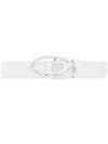 B1DR 25 Enamelled Buckle Leather Belt White - DIESEL - BALAAN 3