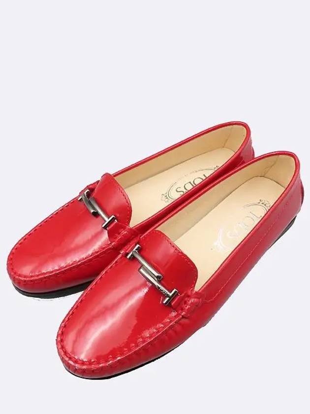 Red color patent silver logo women s driving loafers size 37 - TOD'S - BALAAN 5