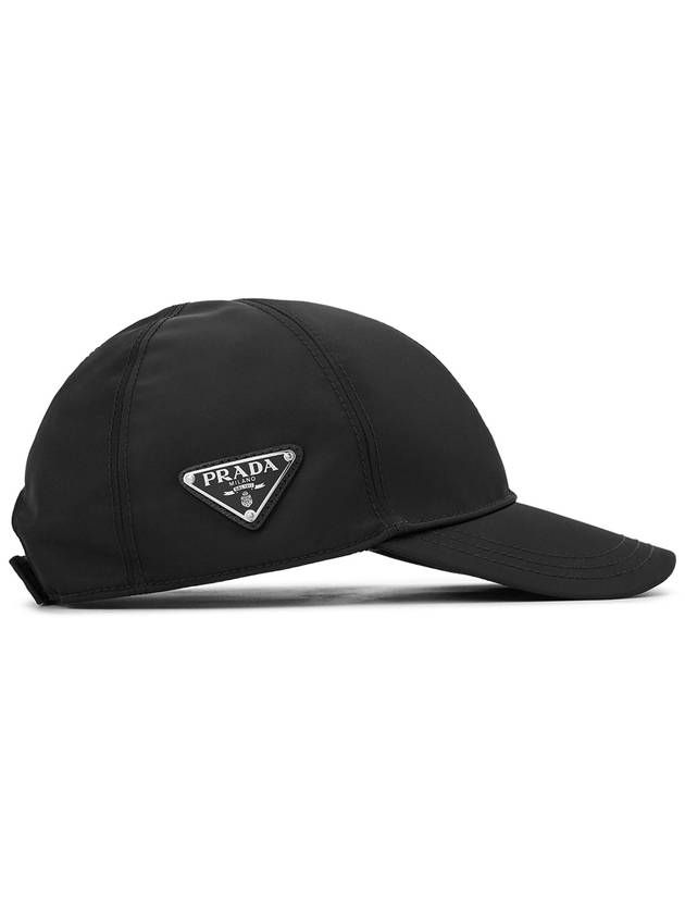 Re-Nylon Triangle Logo Baseball Cap Black - PRADA - BALAAN 5