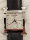 Women s H Hour Large Silver Plate 30mm M Engraved Condition A - HERMES - BALAAN 15