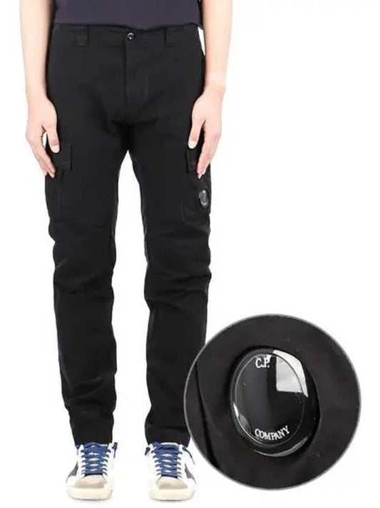 Stretch Sateen Ergonomic Lens Double Cargo Straight Pants Black - CP COMPANY - BALAAN 2