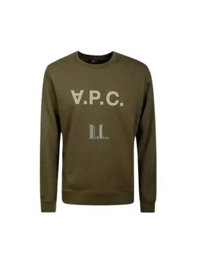 Men's VPC Color Logo Crew Neck Sweatshirt Khaki - A.P.C. - BALAAN 2