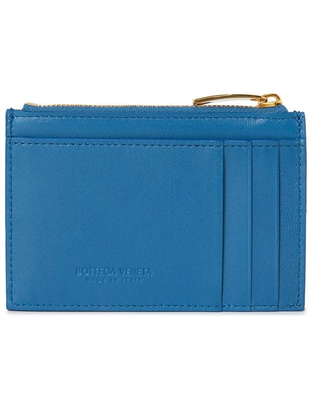 Intrecciato Cassette Zipper Card Wallet Blue - BOTTEGA VENETA - BALAAN 3