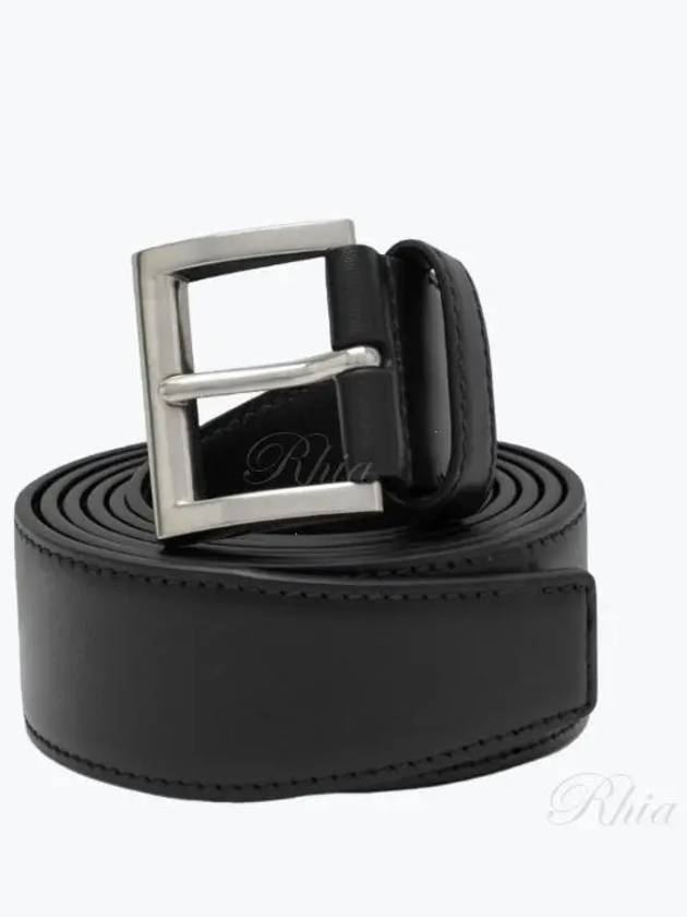 Leather Belt Black Black - PRADA - BALAAN 2