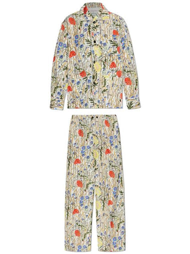 Bottega Veneta Two-piece Pajama With Floral Motif, Women's, Multicolour - BOTTEGA VENETA - BALAAN 1