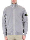 Logo Patch Cotton Zip Up Hoodie Lavender Gray - STONE ISLAND - BALAAN 4