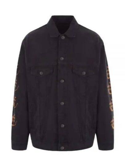 Peach Large Fit Denim Jacket Black - BALENCIAGA - BALAAN 2