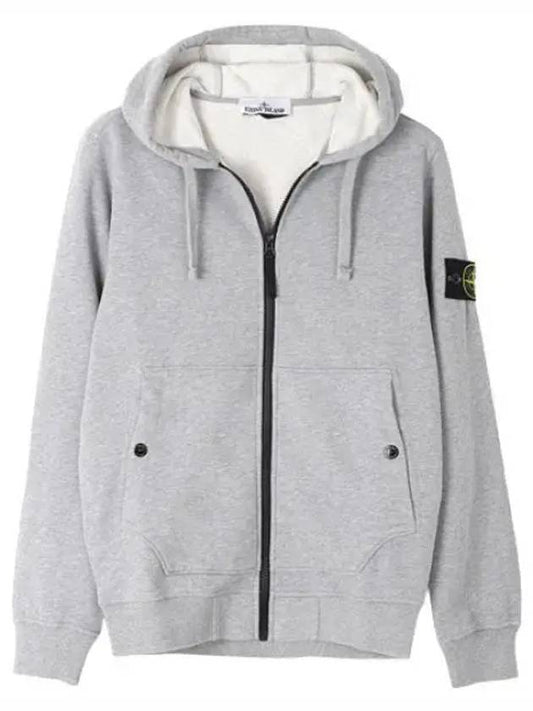 Brushed cotton fleece hooded zip up regular fit men - STONE ISLAND - BALAAN 1