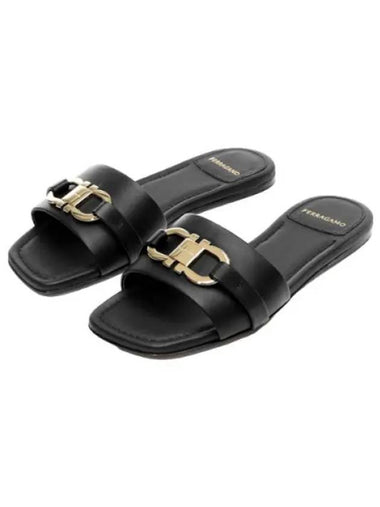 Ferragamo Gancini Flat Slides - SALVATORE FERRAGAMO - BALAAN 1