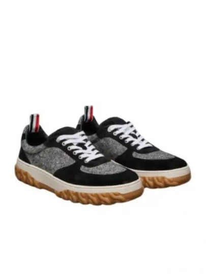 Letterman Tweed Low Top Sneakers Black - THOM BROWNE - BALAAN 2