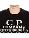 Logo Intarsia Knit Top Black - CP COMPANY - BALAAN 6