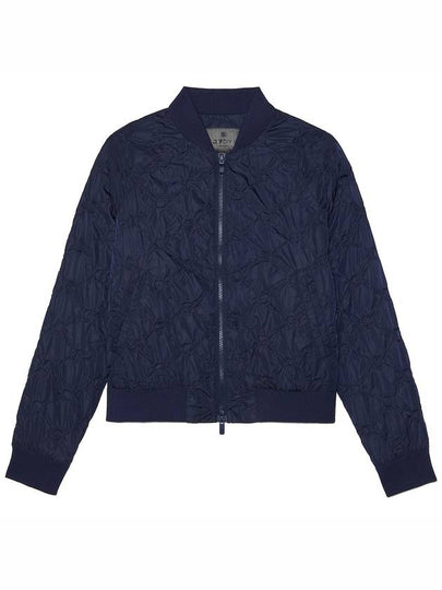 Women's Rib Collar Embossed Bomber Jacket Navy - G/FORE - BALAAN 2